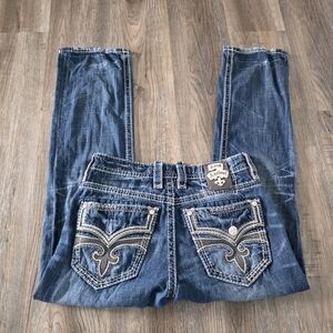 Rock Revival Men's Blue Relaxed Straigh Leg Jeans Size 33/30